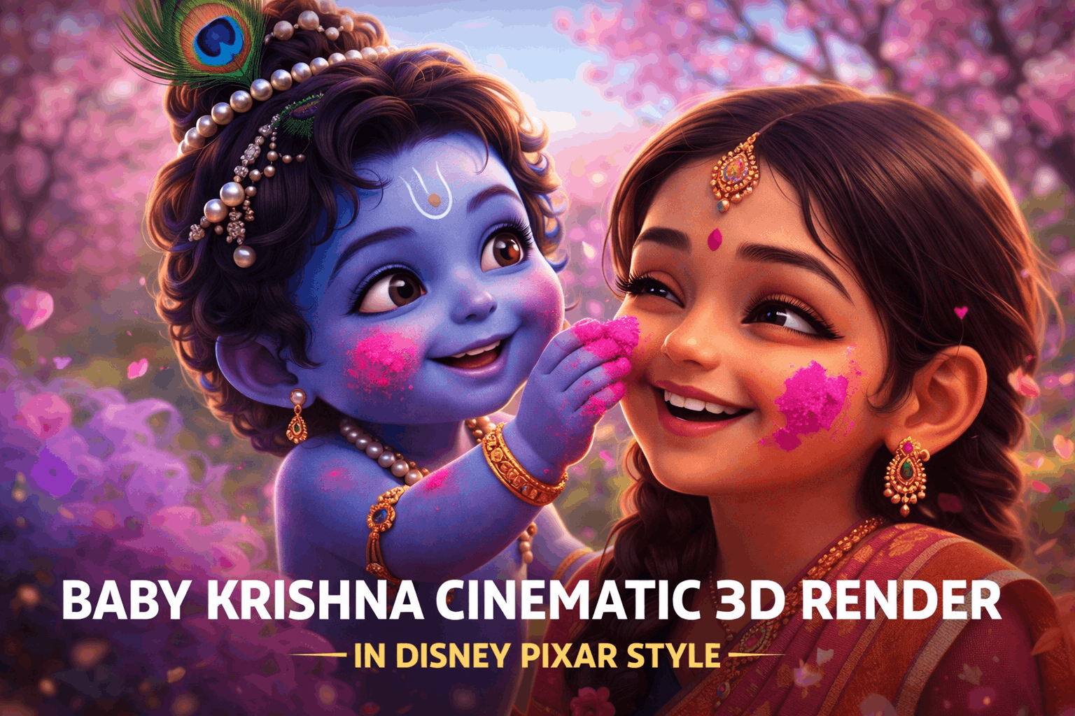 How to Create a Cinematic Baby Krishna 3D Render in Disney Pixar Style
